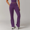 SPARK Folded Waist Sports Flared Leggings-Purple