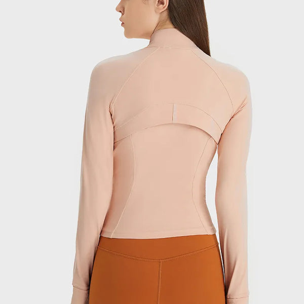 SPARK_Full_Zip_Up_Yoga_Top_Running_Jackets-Peach_puff