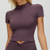 SPARK Half-zip Yoga Fitness Short Sleeved in purple