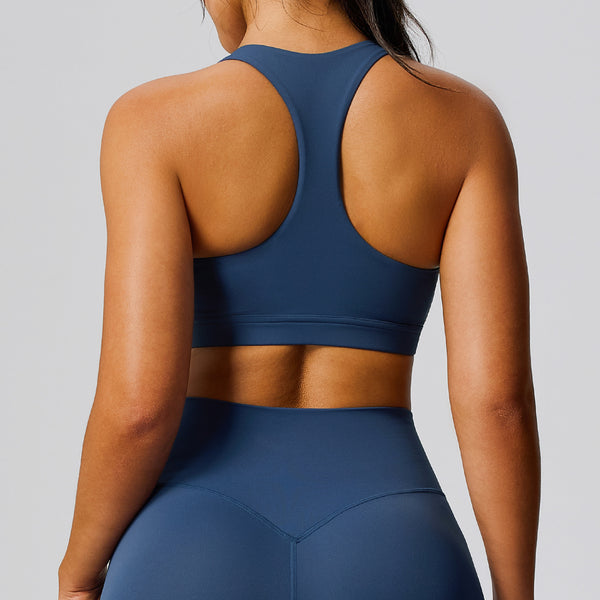 SPARK High Intensity Sports Racerback Bra for Women in blue back