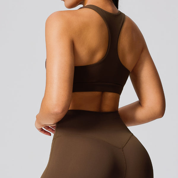 SPARK High Intensity Sports Racerback Bra for Women in brown  back
