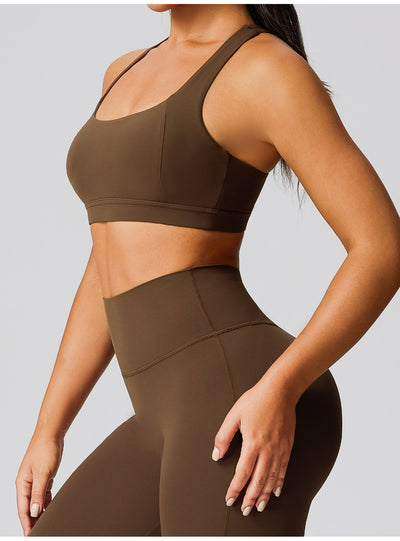 SPARK High Intensity Sports Racerback Bra for Women in brown side-2