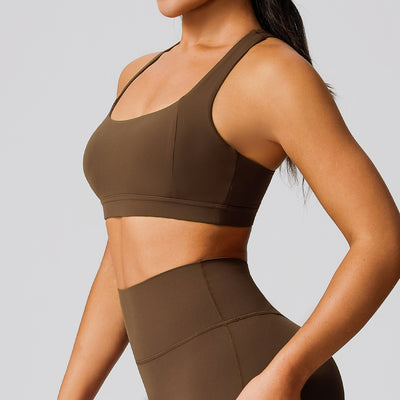 SPARK High Intensity Sports Racerback Bra for Women in brown side