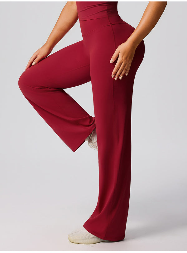 SPARK High Waisted Wide Leg Sweatpants for Women in red side