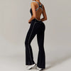 SPARK Hollow Back Dance Flared Jumpsuit- Black back