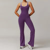 SPARK Hollow Back Dance Flared Jumpsuit- Purple