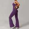 SPARK Hollow Back Dance Flared Jumpsuit- Purple back