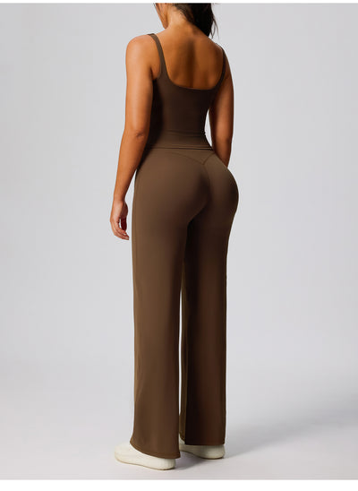 SPARK New Women's Quick-Dry Yoga Tank Top in brown back a set