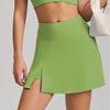 SPARK Patchwork Side Split Yoga Fitness Mini Tennis Skirt in grass green
