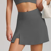 SPARK Patchwork Side Split Yoga Fitness Mini Tennis Skirt in gray