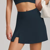 SPARK Patchwork Side Split Yoga Fitness Mini Tennis Skirt in navy