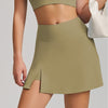 SPARK Patchwork Side Split Yoga Fitness Mini Tennis Skirt in oat milk
