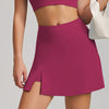 SPARK Patchwork Side Split Yoga Fitness Mini Tennis Skirt in pink