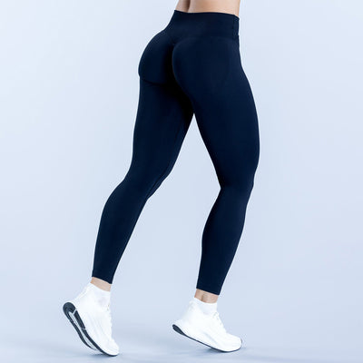 SPARK Seamless Cross Waist Hip Lift Yoga Pants in black side