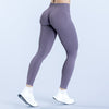 SPARK Seamless Cross Waist Hip Lift Yoga Pants in mushroom gray back