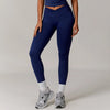 SPARK Seamless Crossover Waist Workout Leggings-navy