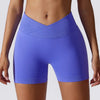 SPARK Seamless Crossover Waist Workout Shorts-purple blue
