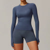 SPARK Seamless Fitness Long Sleeve Top-Bluish Gray