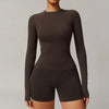 SPARK Seamless Fitness Long Sleeve Top-Coffee