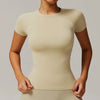 SPARK Seamless Fitness Short Sleeve Top-Beige