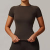 SPARK Seamless Fitness Short Sleeve Top-Coffee