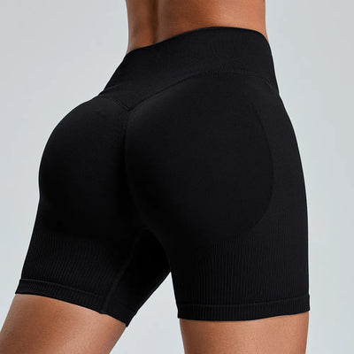 SPARK Seamless Scrunch Workout Shorts - Black