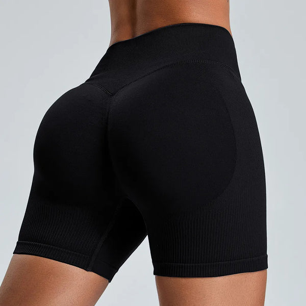 SPARK Seamless Scrunch Workout Shorts - Black