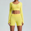 SPARK Seamless Scrunch Workout Shorts Set- Yellow