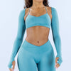 SPARK_Seamless_Women_s_Workout_Crop_Top_Arm_Sleeve_Shawl_Thumb_Hole_in rain mist blue