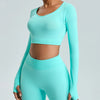 SPARK Seamless Yoga Crop Top-Aquamarine