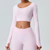 SPARK Seamless Yoga Crop Top-Light Pink