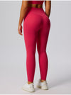 SPARK Sexy Gym Fitness Running Tights for Women in berry red -back