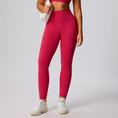 SPARK Sexy Gym Fitness Running Tights for Women in berry red