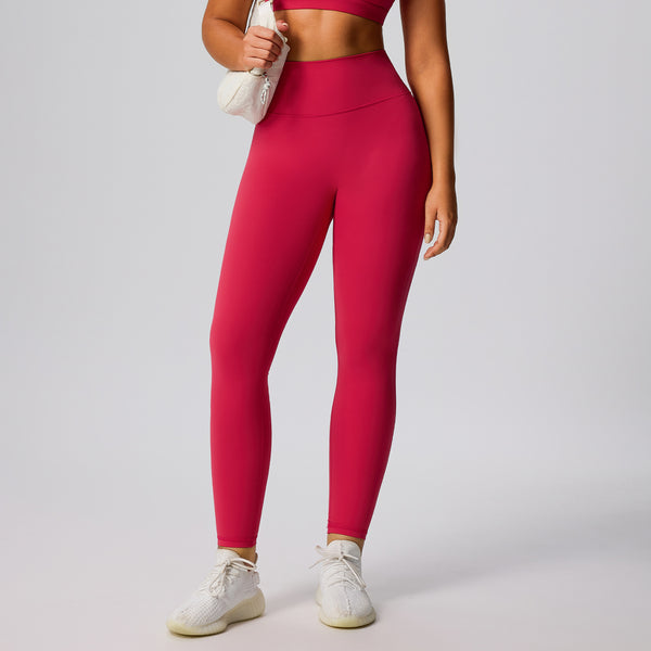 SPARK Sexy Gym Fitness Running Tights for Women in berry red
