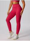 SPARK Sexy Gym Fitness Running Tights for Women in berry red front