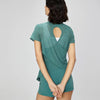 SPARK Summer Hollow Beautiful Back Sports Top_Forestgreen