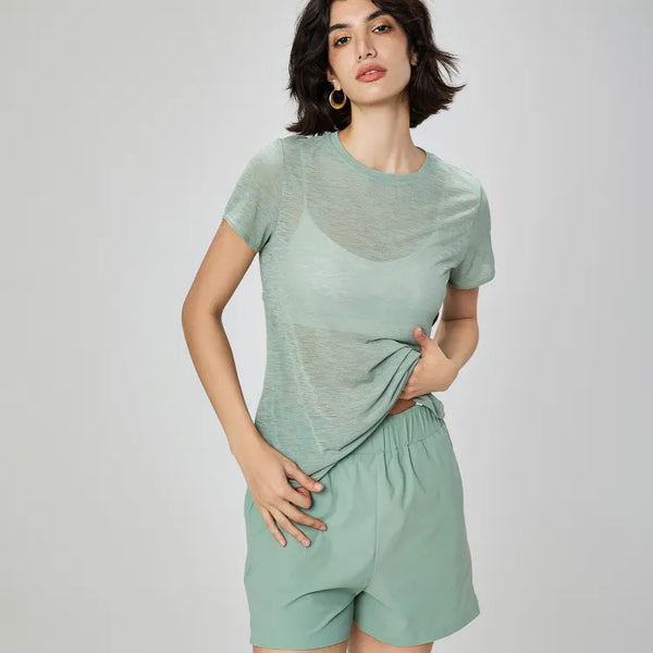 SPARK Summer Hollow Beautiful Back Sports Top_Greymint
