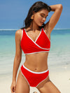 SPARK Triangle High Cut Bikini Sets for women -red