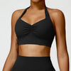 SPARK Twist Halter Padded Sports Bra-black