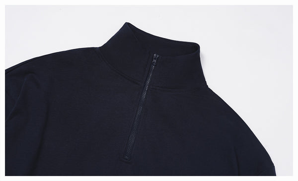  SPARK Women's Fall Winter Half Zip Up Sweatshirt in black detail neck