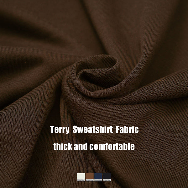  SPARK Women's Fall Winter Half Zip Up Sweatshirt in brown fabric