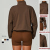 SPARK Women's Fall Winter Half Zip Up Sweatshirt in chocolate back