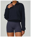 SPARK Women's Fall Winter Half Zip Up Sweatshirt in navy set 