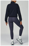 SPARK Women's Fall Winter Half Zip Up Sweatshirt in navy set back