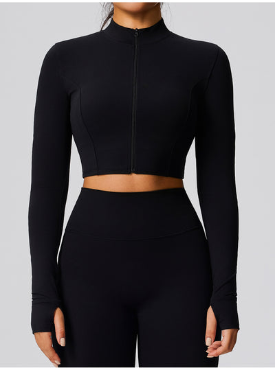 SPARK Women's Fitness Short Jacket Outerwear in black front