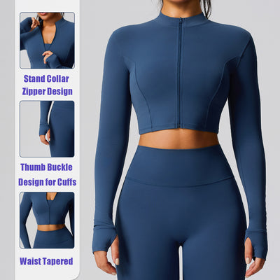 SPARK Women's Fitness Short Jacket Outerwear in blue details