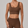 SPARK Women's Wide Hem Tight-fitting Yoga Bra in brown