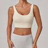 SPARK Women's Wide Hem Tight-fitting Yoga Bra in cream apricot