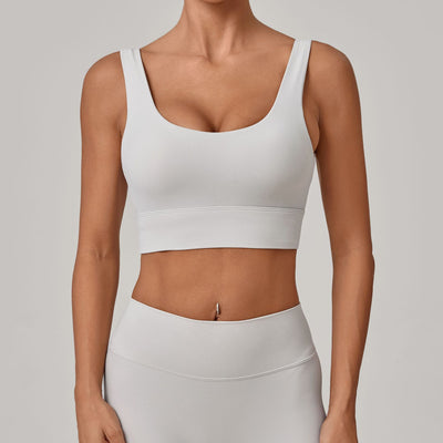 SPARK Women's Wide Hem Tight-fitting Yoga Bra in grey