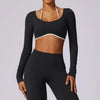 SPARK Workout Crop Top with Hollow Back-black